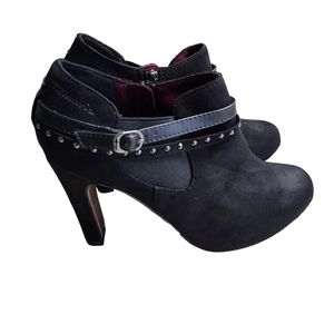Women's Tamaris Ankle Booties Black Sz 5.5